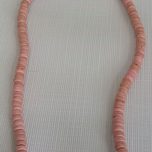 Pink & Blue Painted Wooden Parrot Shaped Beads Single Strand Statement Necklace - Picture 9 of 12